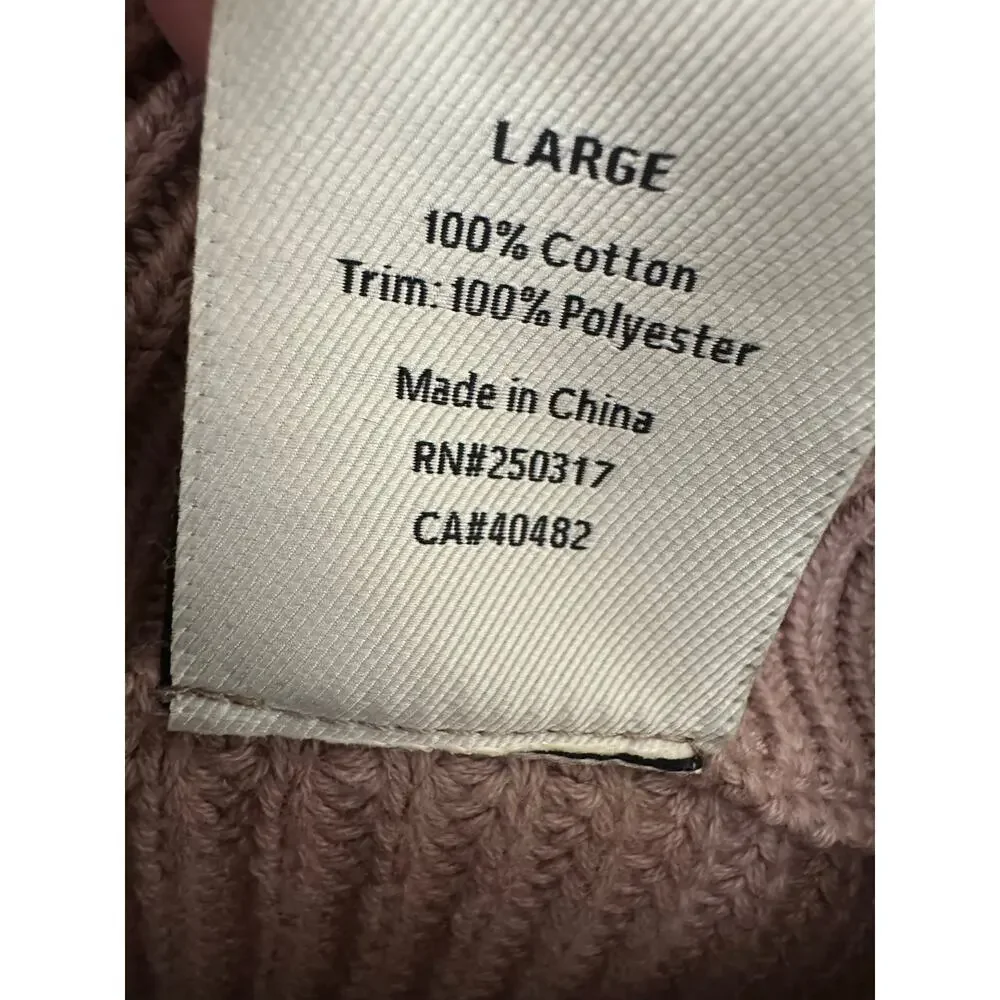 Varley Delfern Zip Up Knit Sweater Mauve Pink Size Large - Picture 7 of 7